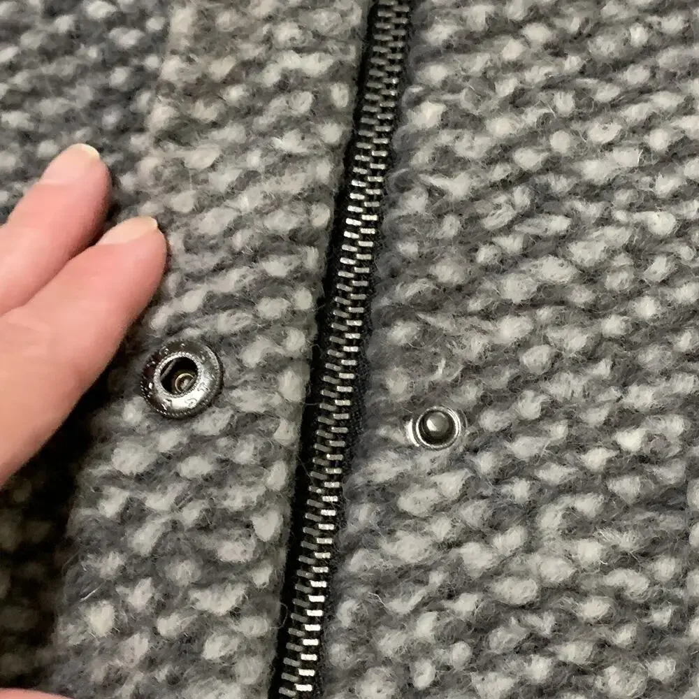 Women's Gap Boucle Grey Boy Wool Blend Coat Jacket Winter Sz 4‎